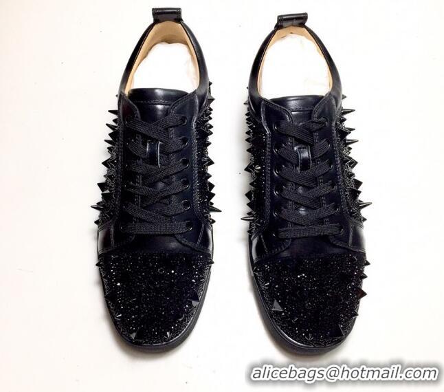 Unique Style Christian Louboutin Louis Junior Spikes Sneakers Black 912052