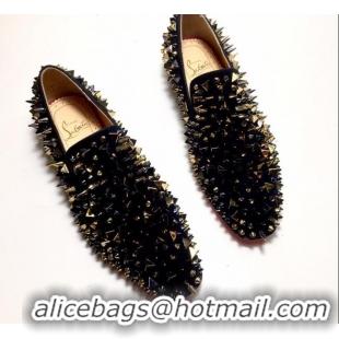 Original Cheap Christian Louboutin Dandelion Spikes Loafers Black 912056