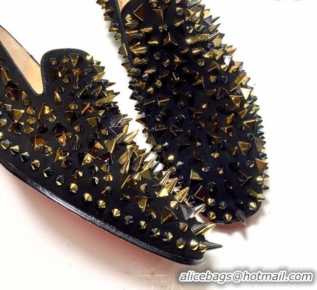 Original Cheap Christian Louboutin Dandelion Spikes Loafers Black 912056