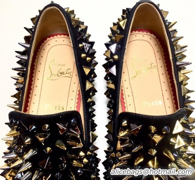 Original Cheap Christian Louboutin Dandelion Spikes Loafers Black 912056