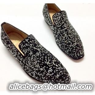 Best Product Christian Louboutin Dandelion Crystals Loafers Black 912057