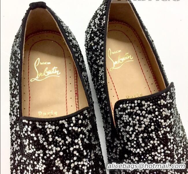 Best Product Christian Louboutin Dandelion Crystals Loafers Black 912057