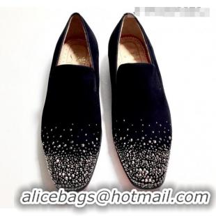 Cheap Price Christian Louboutin Dandelion Crystals Loafers Black 912058