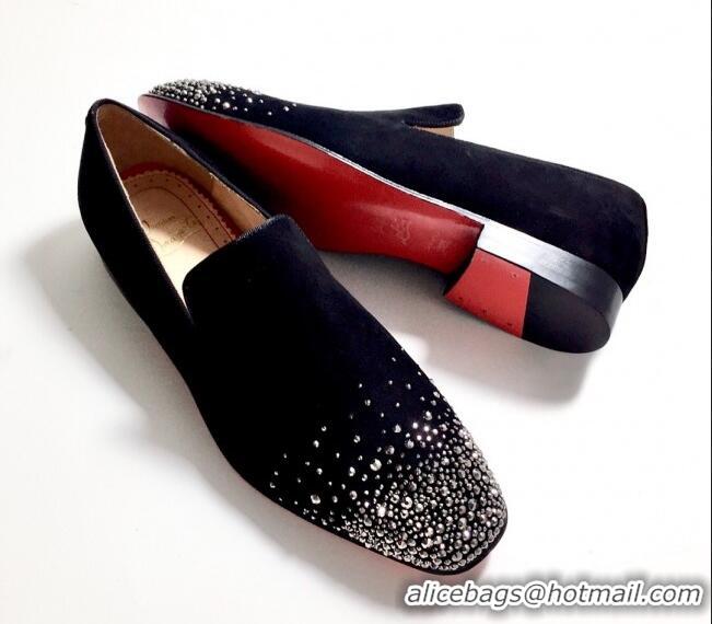 Cheap Price Christian Louboutin Dandelion Crystals Loafers Black 912058