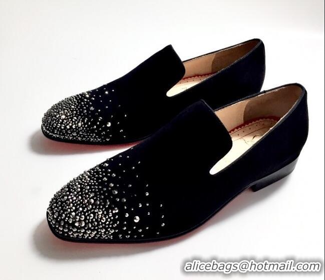 Cheap Price Christian Louboutin Dandelion Crystals Loafers Black 912058