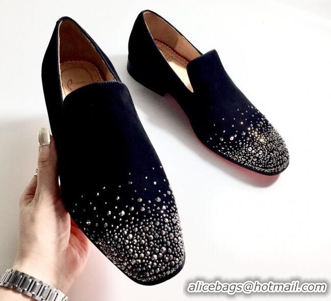 Cheap Price Christian Louboutin Dandelion Crystals Loafers Black 912058