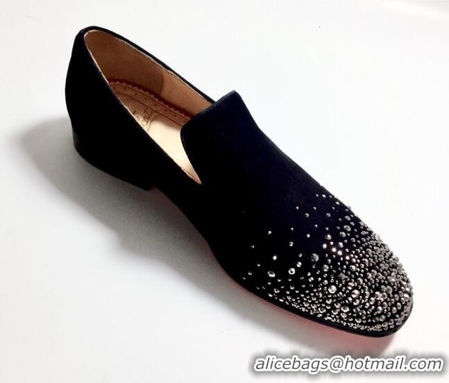 Cheap Price Christian Louboutin Dandelion Crystals Loafers Black 912058