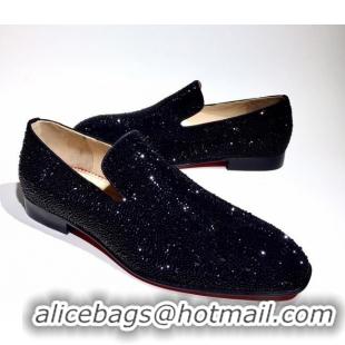 Trendy Design Christian Louboutin Dandelion Crystals Loafers Black 912060