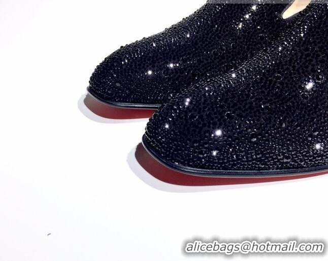 Trendy Design Christian Louboutin Dandelion Crystals Loafers Black 912060