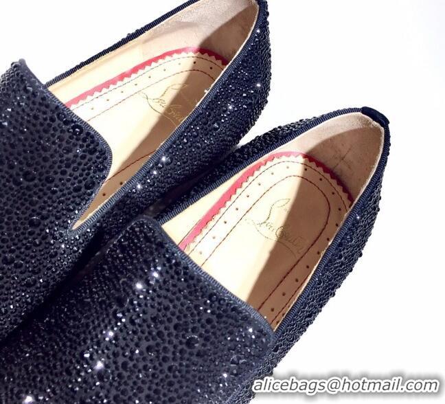 Trendy Design Christian Louboutin Dandelion Crystals Loafers Black 912060