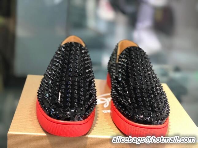 Low Cost Christian Louboutin Roller-Boat Flat Shoes Black 912063