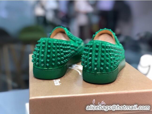 Shop Duplicate Christian Louboutin Roller-Boat Flat Shoes Green 912064