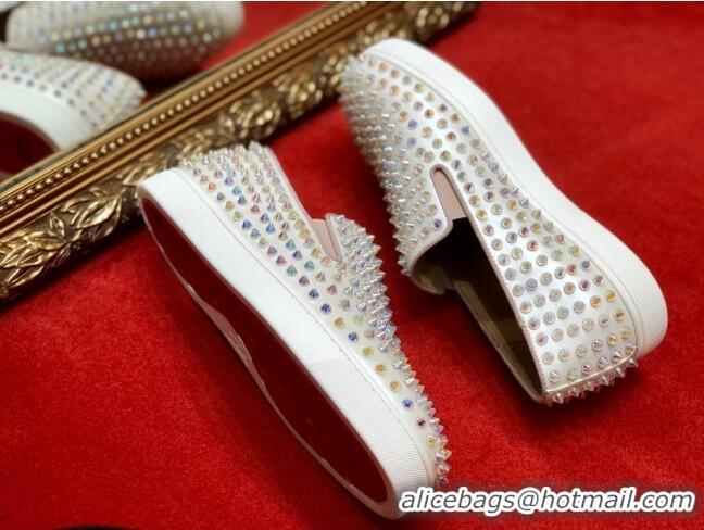 1:1 aaaaa Christian Louboutin Roller-Boat Flat Shoes White 912065