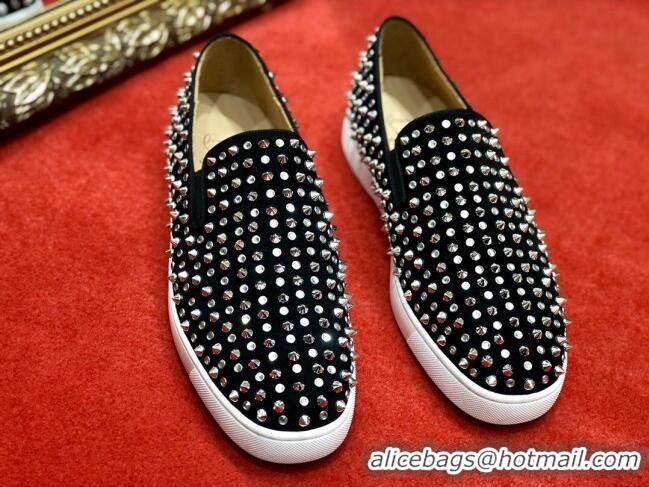 Luxury Christian Louboutin Roller-Boat Flat Shoes Black 912066