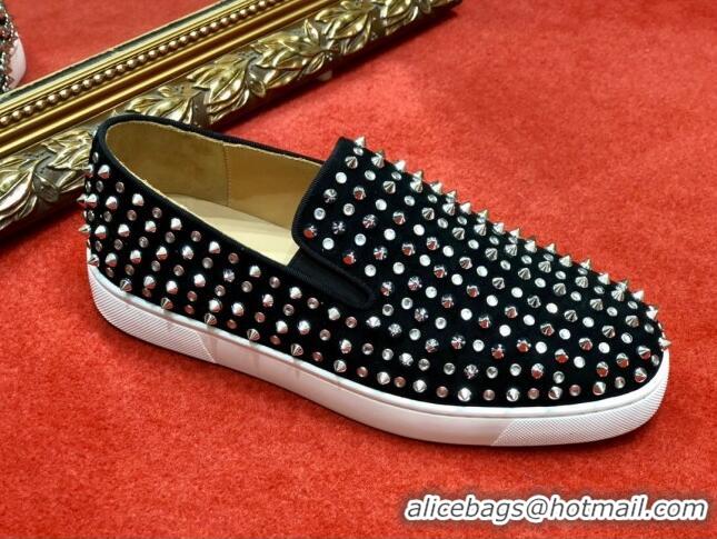 Luxury Christian Louboutin Roller-Boat Flat Shoes Black 912066