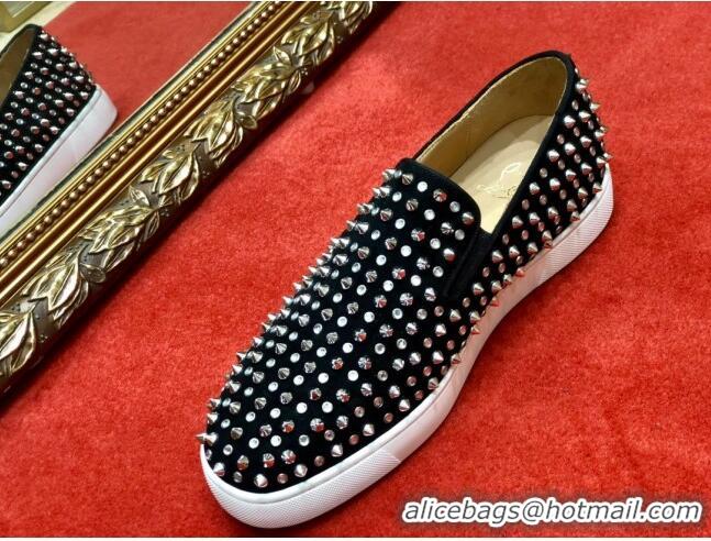 Luxury Christian Louboutin Roller-Boat Flat Shoes Black 912066