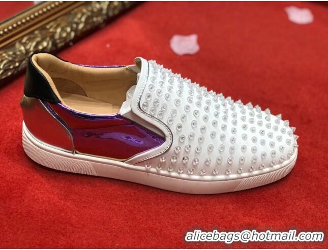 Top Design Christian Louboutin Roller-Boat Flat Shoes White 912067