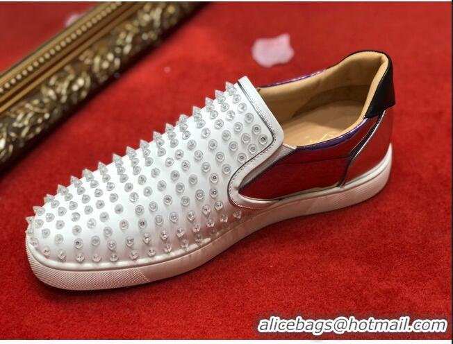 Top Design Christian Louboutin Roller-Boat Flat Shoes White 912067