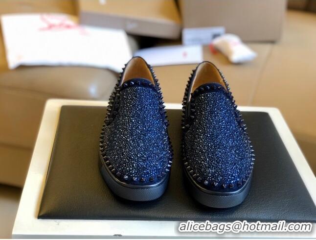 Good Quality Christian Louboutin Pik Boat Flat Shoes Black 912070