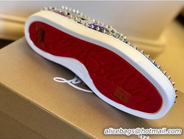 Stylish Christian Louboutin Sequins Pik Boat Flat Shoes 912075