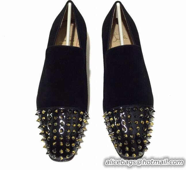 Low Price Christian Louboutin Dandelion Spikes Loafers 9285 Black 928077