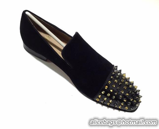 Low Price Christian Louboutin Dandelion Spikes Loafers 9285 Black 928077