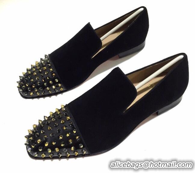 Low Price Christian Louboutin Dandelion Spikes Loafers 9285 Black 928077