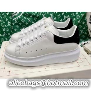 Leisure Alexander McQueen Oversized Sneakers in White Silky Calfskin with Black Suede Back 072306