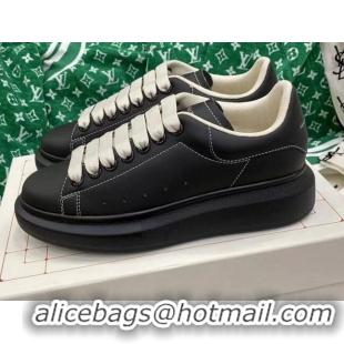 Pretty Style Alexander McQueen Oversized Sneakers in Black Silky Calfskin 072313