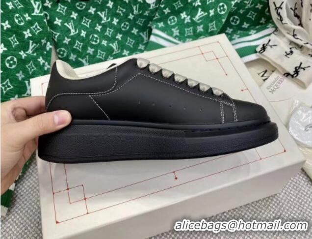 Pretty Style Alexander McQueen Oversized Sneakers in Black Silky Calfskin 072313