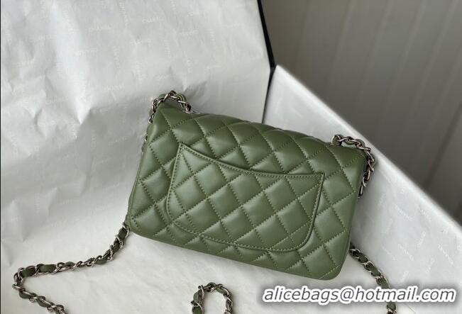 Trendy Design Chanel Lambskin Classic Mini Flap Bag A69900 Tea Green/Silver 2022