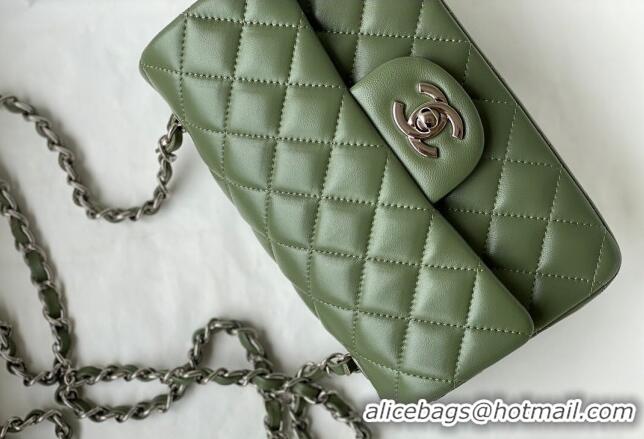 Trendy Design Chanel Lambskin Classic Mini Flap Bag A69900 Tea Green/Silver 2022