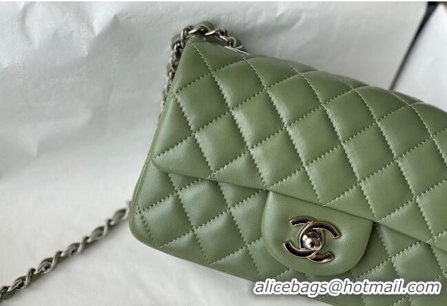 Trendy Design Chanel Lambskin Classic Mini Flap Bag A69900 Tea Green/Silver 2022