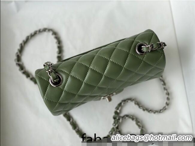 Trendy Design Chanel Lambskin Classic Mini Flap Bag A69900 Tea Green/Silver 2022