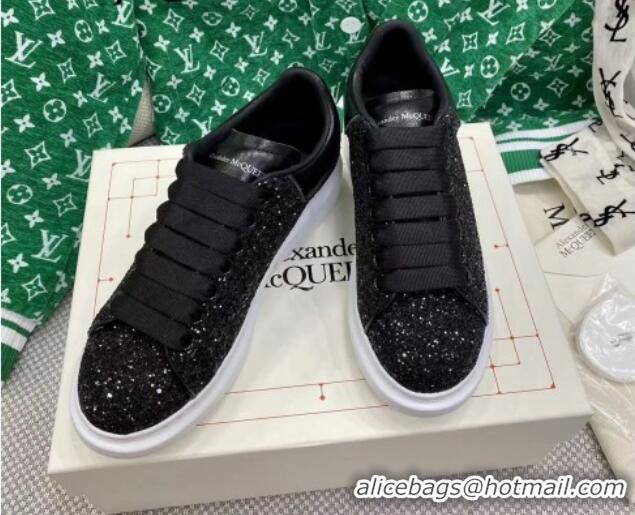 Good Quality Alexander McQueen Oversized Sneakers in Overall Crystal Black 072327