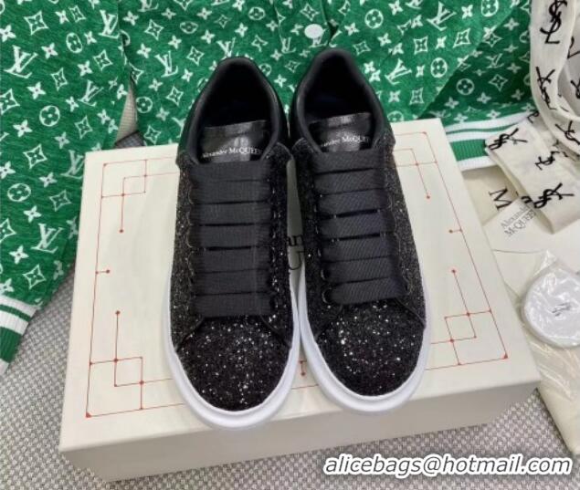 Good Quality Alexander McQueen Oversized Sneakers in Overall Crystal Black 072327