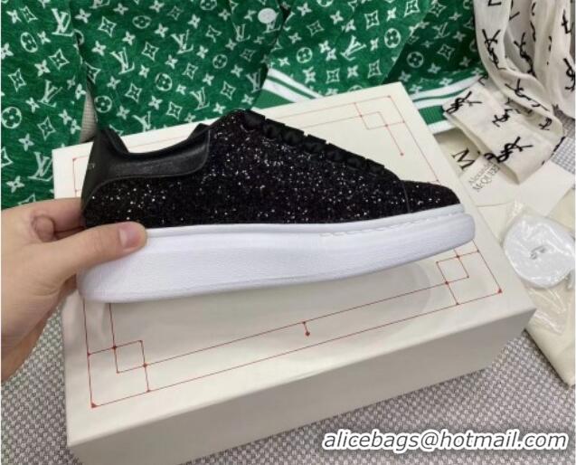 Good Quality Alexander McQueen Oversized Sneakers in Overall Crystal Black 072327