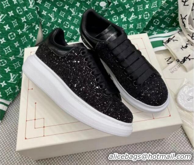 Good Quality Alexander McQueen Oversized Sneakers in Overall Crystal Black 072327