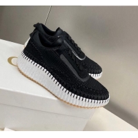 Low Cost Chloe Nama Stitching Sneakers C1237 Black 2022