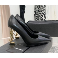 Best Price Saint Laurent Lambskin YSLHigh Heel Pumps 11cm Black/Gold 081361