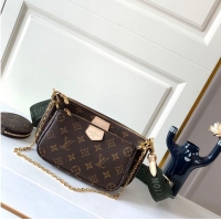 Famous Brand Louis Vuitton original monogram canvas Shoulder Bag MULTI-POCHETTE ACCESSOIRES M44813 Green