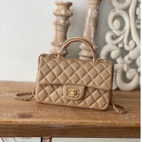 Good Product CHANEL 22B mini flap bag with Gold hardware top handle AS2431 Khaki