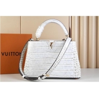 Famous Brand Louis Vuitton crocodile skin CAPUCINES BB M48865 Light Gray