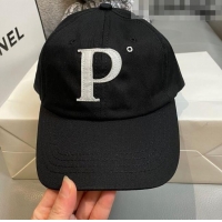 Pretty Style P Canvas Baseball Hat P1708 Black 2021