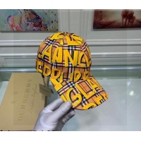 Affordable Price Burberry Graffiti Check Baseball Hat 110486 Yellow 2021