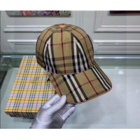 Well Crafted Burberry Check Baseball Hat 110489 Beige 2021