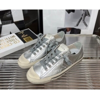 Best Price Golden Goose V-Star 2 Leather Sneaker Silver 080979