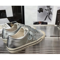 Best Price Golden Goose V-Star 2 Leather Sneaker Silver 080979