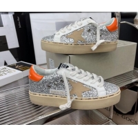 Top Grade Golden Goose Hi Star Sequins Sneakers Silver/Orange 080994