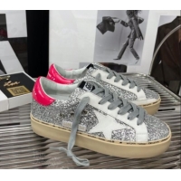 Stylish Golden Goose Hi Star Sequins Sneakers Silver/Pink 2080995